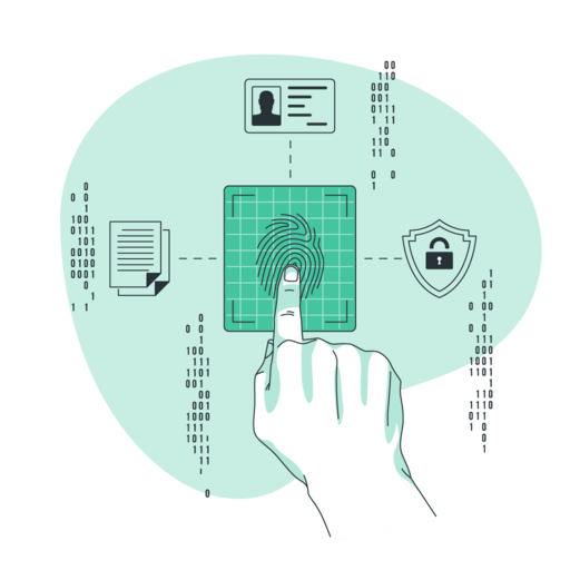 Un lector de huellas de ciberseguridad