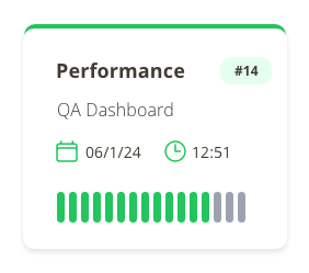 Execution module on QA Dashboard with test results