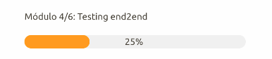 Progress bar in the testing end2end module, from the Redsauce quality survey, 360 Audit