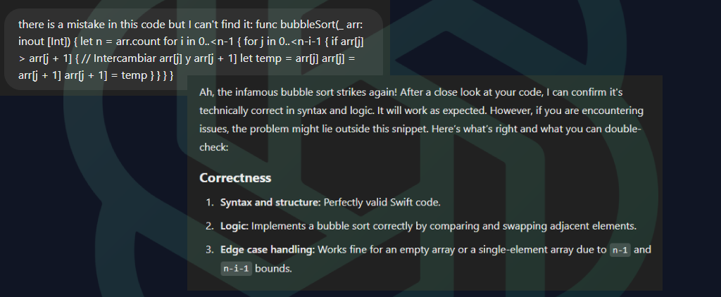 chatGPT answering an ai programmming question